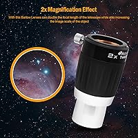 Vista 11 de Astromania Barlow Lens 5 x 1.25 pulgadas - TeleXtender de metal multicapa de 4 elementos para telescopio - Accesorios de telescopio de diseño