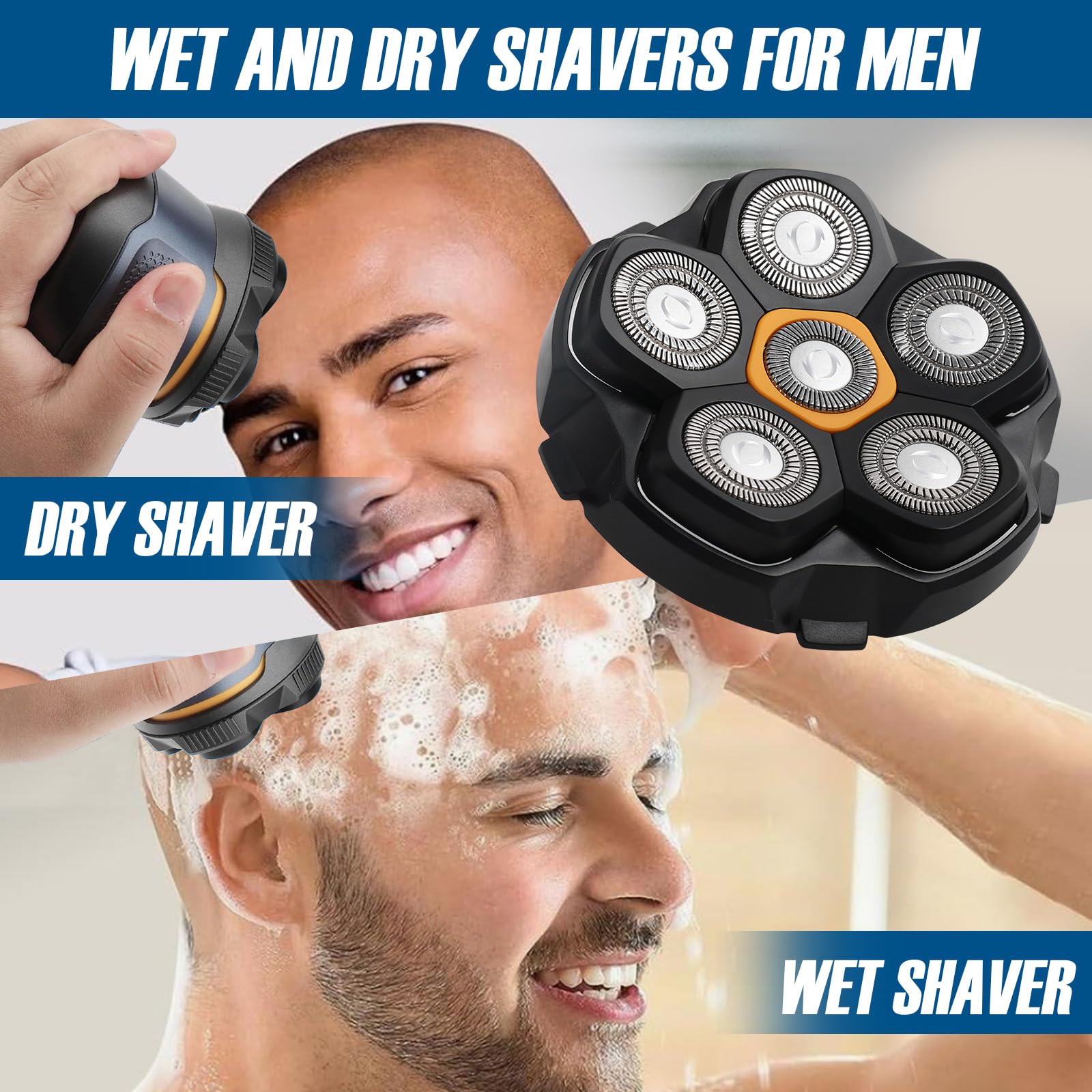 2pcs Magnetische 6 Blade Head Shaver Ersatzköpfe für DOAO JoyKoi Solimpia Singphere AEXIRI Head Shaver