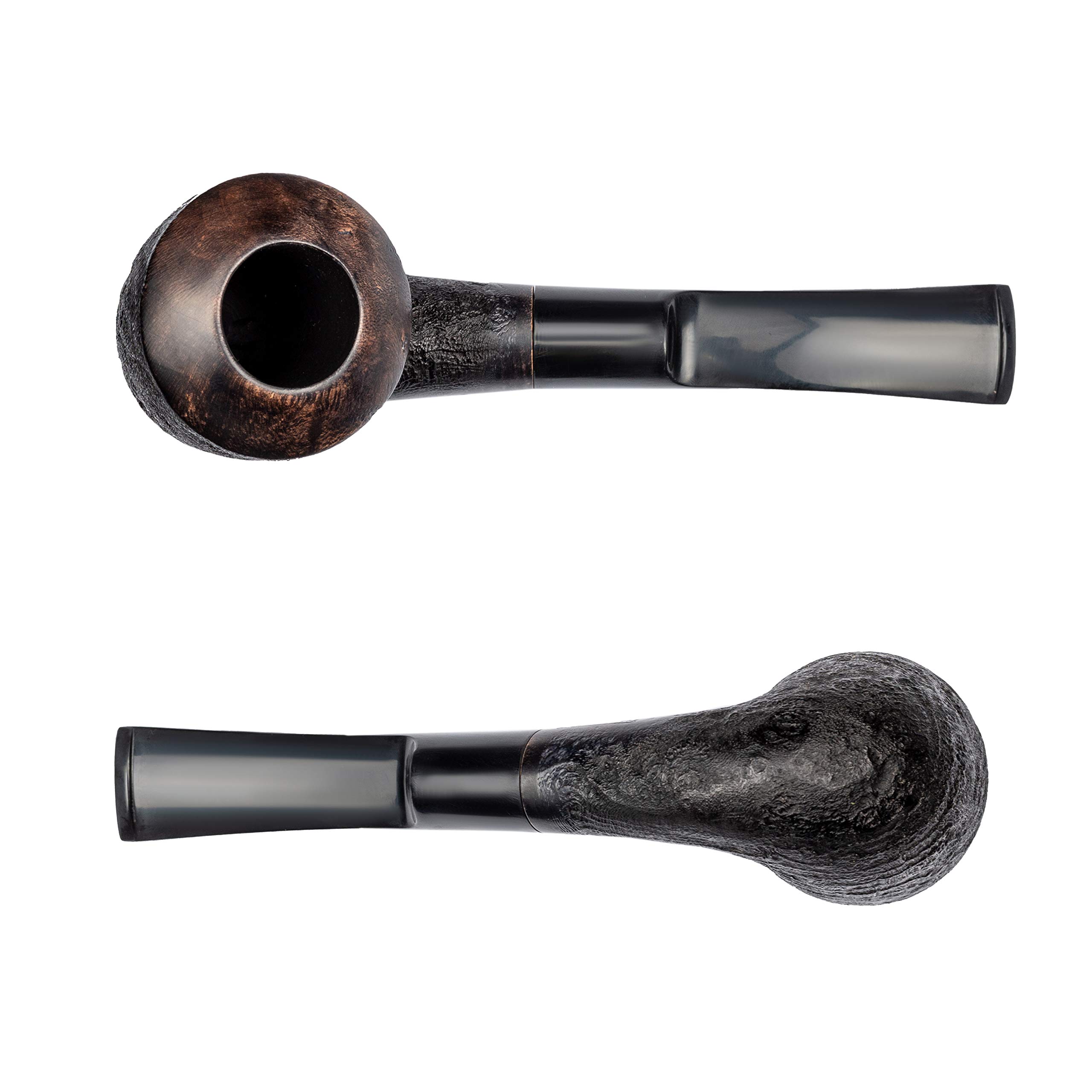 Dr. Watson - Fajka tytoniowa, klasyczny zakrzywiony kształt Dublin, ręcznie wykonana z korzenia brzózy, pasuje do filtra 9mm (Czarna)