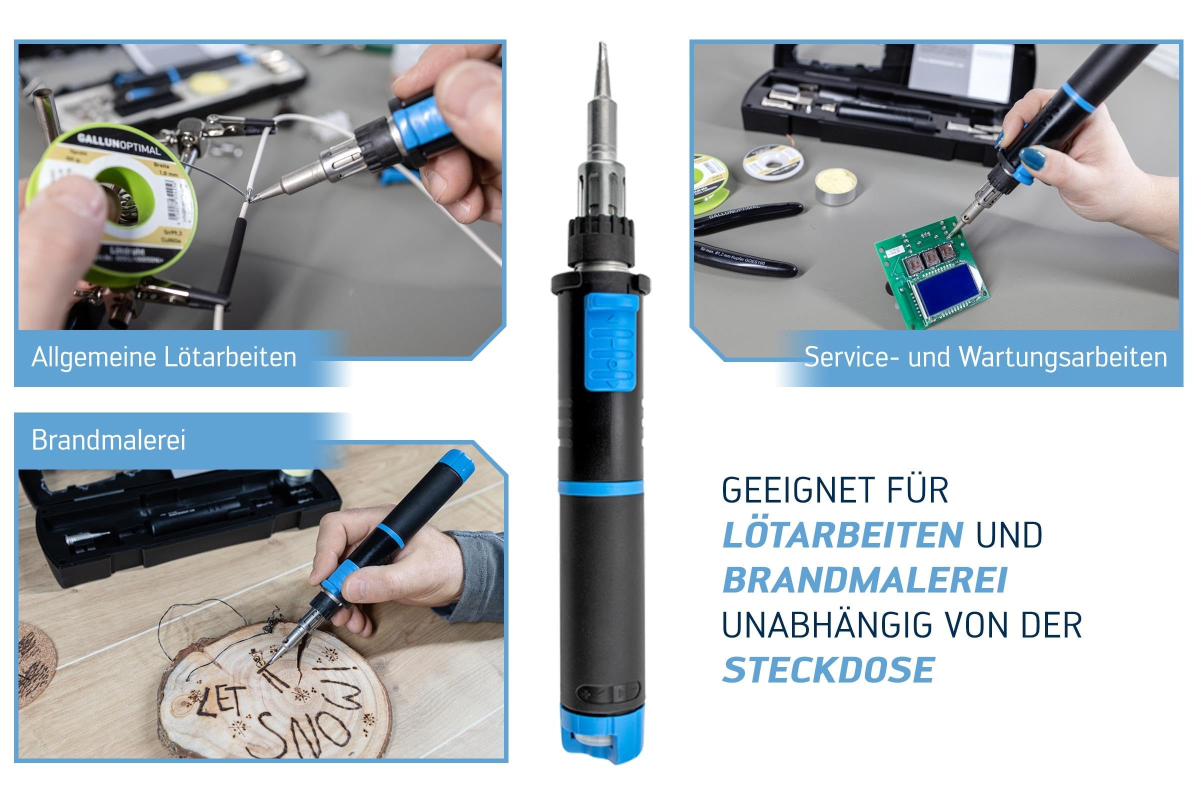 ERSA Independent 0G070KN - Saldatore a gas, 75 W, temperatura di picco fino a 580 °C, con punta di saldatura a scalpello da 2,4 mm, potenza mobile per saldatore - ovunque tu voglia, senza corrente