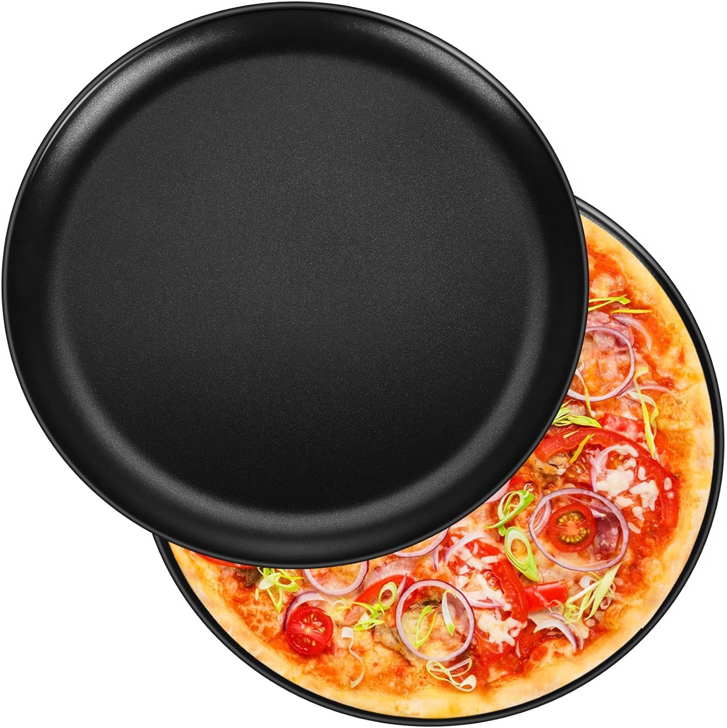 AUTOWRAP 26 cm Pizza Pan Nonstick Pizza Pie Pan Tray Platter, Metal Round Baking Sheet Cooking Pan for Oven, Durable & Stainless Steel