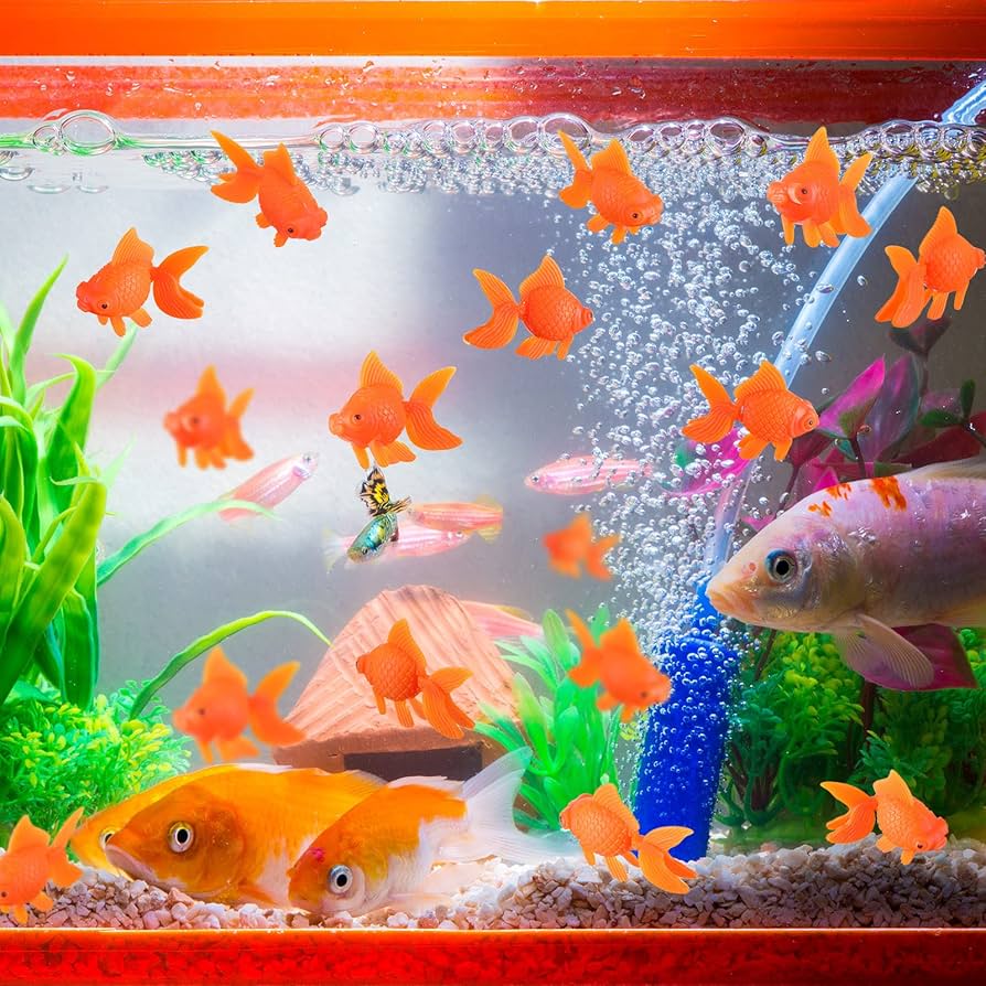 金魚 魚 フィッシュ ロングフィン ゴールド 置物 143-138-004 Amazon.com : Sratte 60 Pcs Plastic Fake Goldfish Artificial