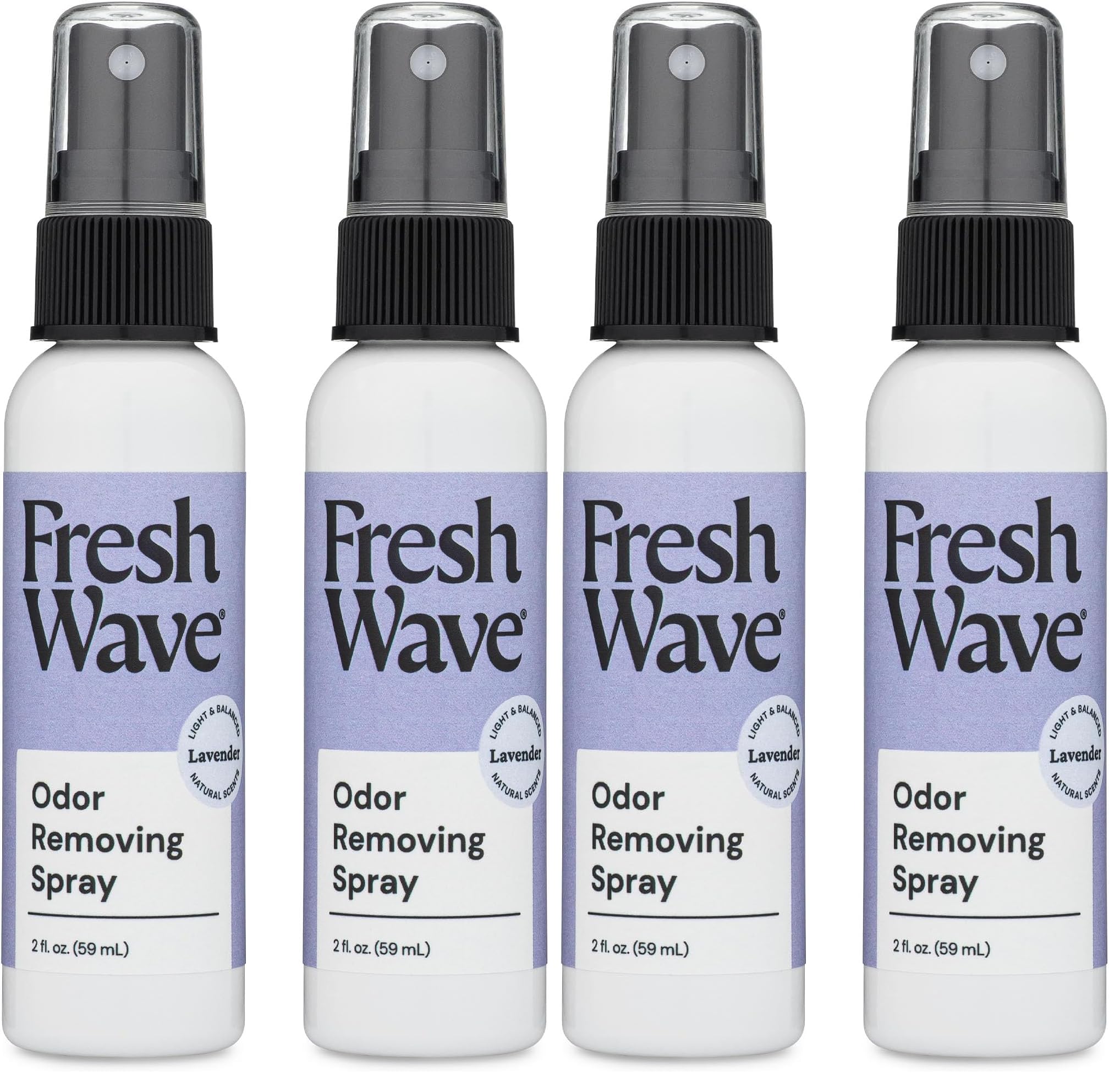 Fresh Wave Lavender Scent Odor Eliminator Spray &amp; Air Freshener, 2 fl. oz. Travel Size (Pack of 4)