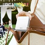 Nelko Imprimante photo portable, PP03 Couleur Mini Imprimante photo pour iPhone & Android, avec 50 Feuilles de papier photo, Imprimante image Bluetooth pour Noël, Famille, Voyage, Blanc