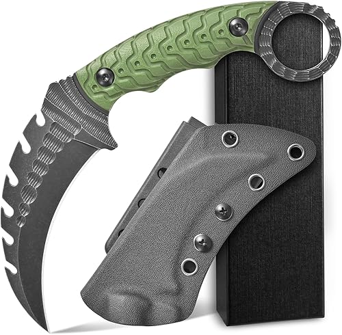 Miniatura 10 de Ccanku C1110 - Cuchillo de garra, cuchillo de hoja fija, hoja de acero D2 + mango G10 cuchillos de camping al aire libre, cuchillos de herramientas