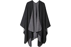 Women's Black Poncho Cape: Warm and Stylish Winter Wrap