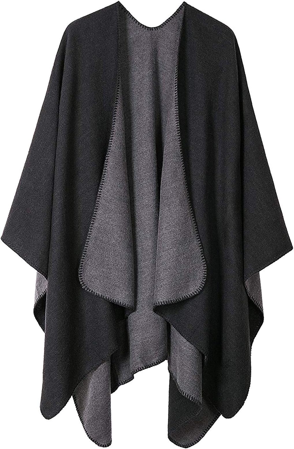 Lacavocor Women's Warm Shawl Wrap Cape Winter Cardigan Sweaters Open Front Poncho