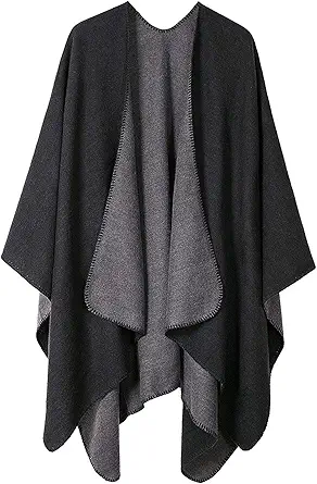 Lacavocor Women's Warm Shawl Wrap Cape Winter Cardigan Sweaters Open Front Poncho