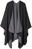 Women's Shawls Wraps Winter Open Front Poncho Cape Oversized Cardigan Sweater