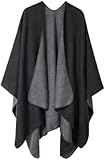 Women&apos;s Shawls Wraps Winter Open Front Poncho Cape Oversized Cardigan Sweater