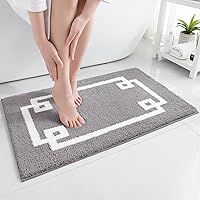 Vista 8 de HOMEIDEAS Alfombra de baño, suave y absorbente de agua, alfombra de microfibra de felpa esponjosa antideslizante para bañera y ducha
