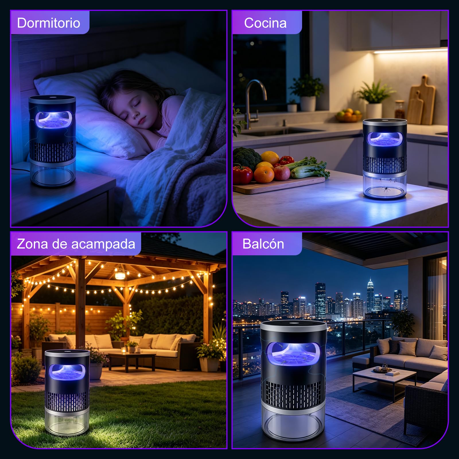 Lámpara Antimosquitos, Mata Mosquitos, Anti Mosquitos Control de Plagas, Interior Exterior lampara Antimosquitos para Dormitorio, Cocina, Salón, Jardín y Camping