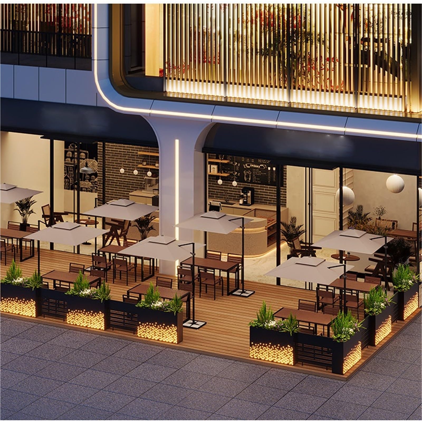 Macetero Valla de división empalmable Barandilla independiente Jardín | Adecuado for catering Tienda Diseño exterior del escaparate(Pequeño)