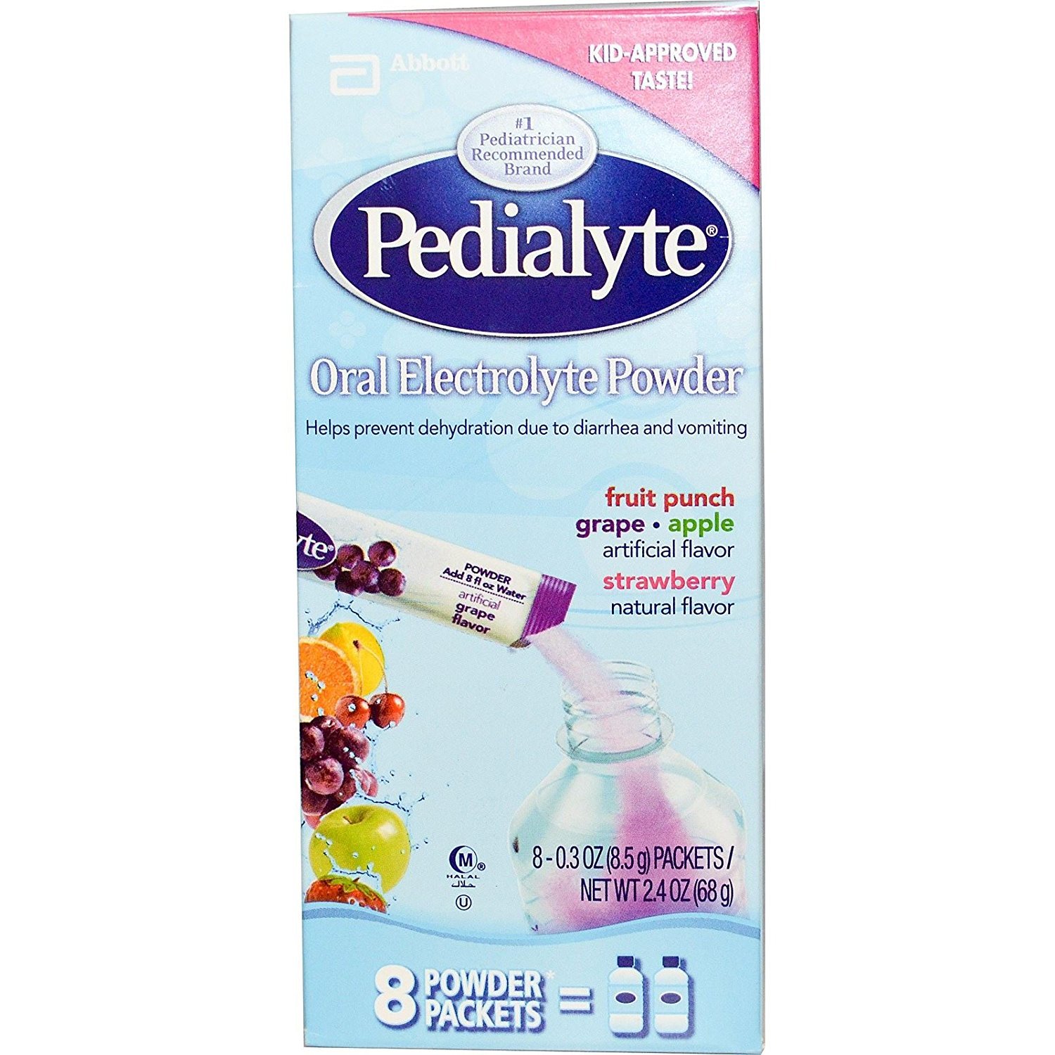 PedialyteOral Electrolyte Maintenance Powder Variety Pack - 8-0.3oz Packets/Net Wt 2.4oz