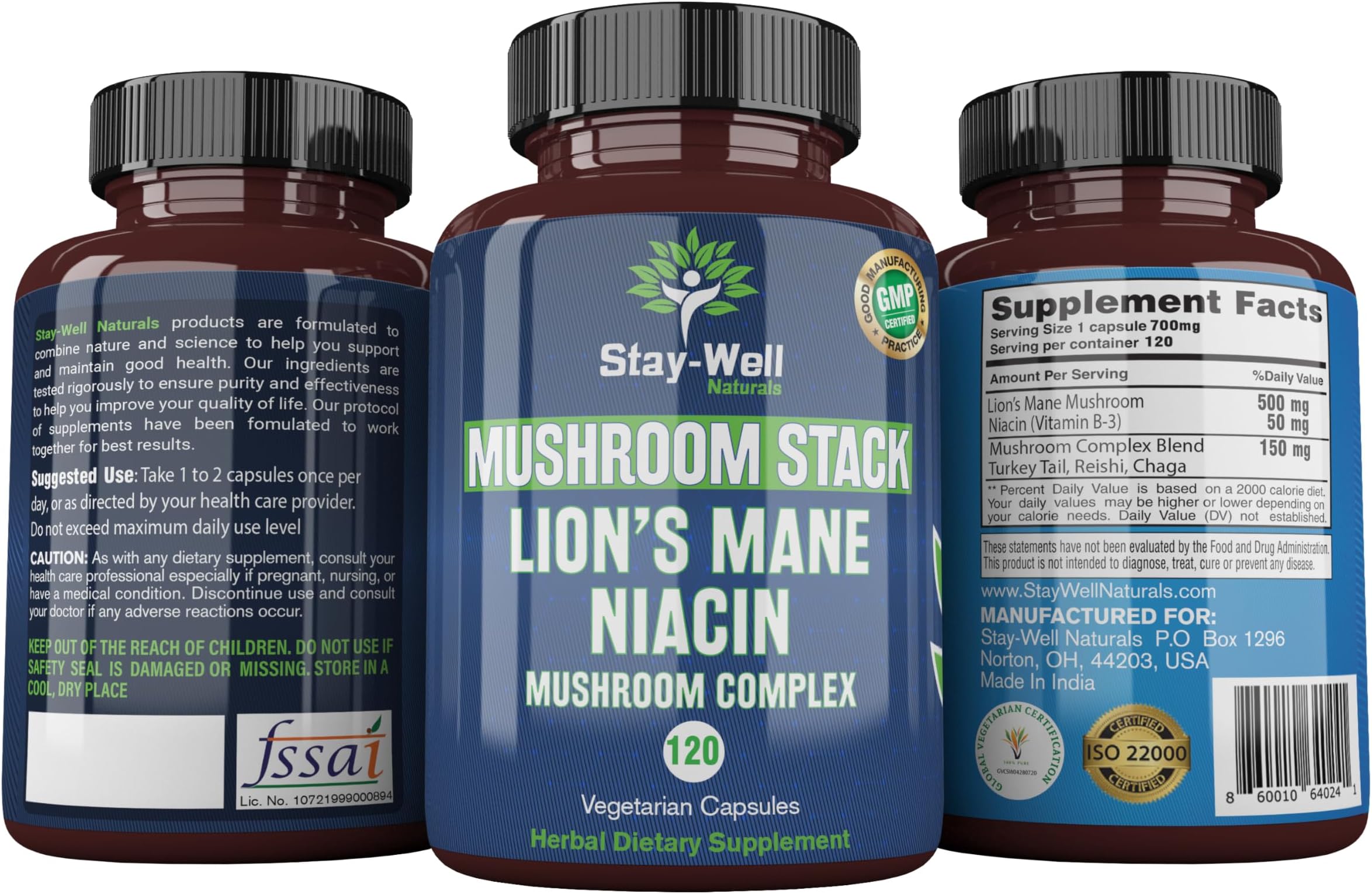 Lions Mane Supplement-18,000mg (30:1 Extract) Zinc, Reishi & Cordyceps - View #5