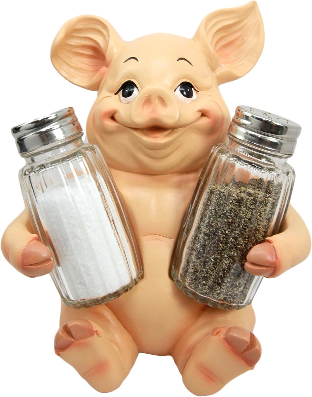 Ebros Gift Animal Farm Barn Porky Pig Salt Pepper Shakers Holder Figurine Piggy Pigs Whimsical Pork Bacon Piglet Statue Spice Organizer