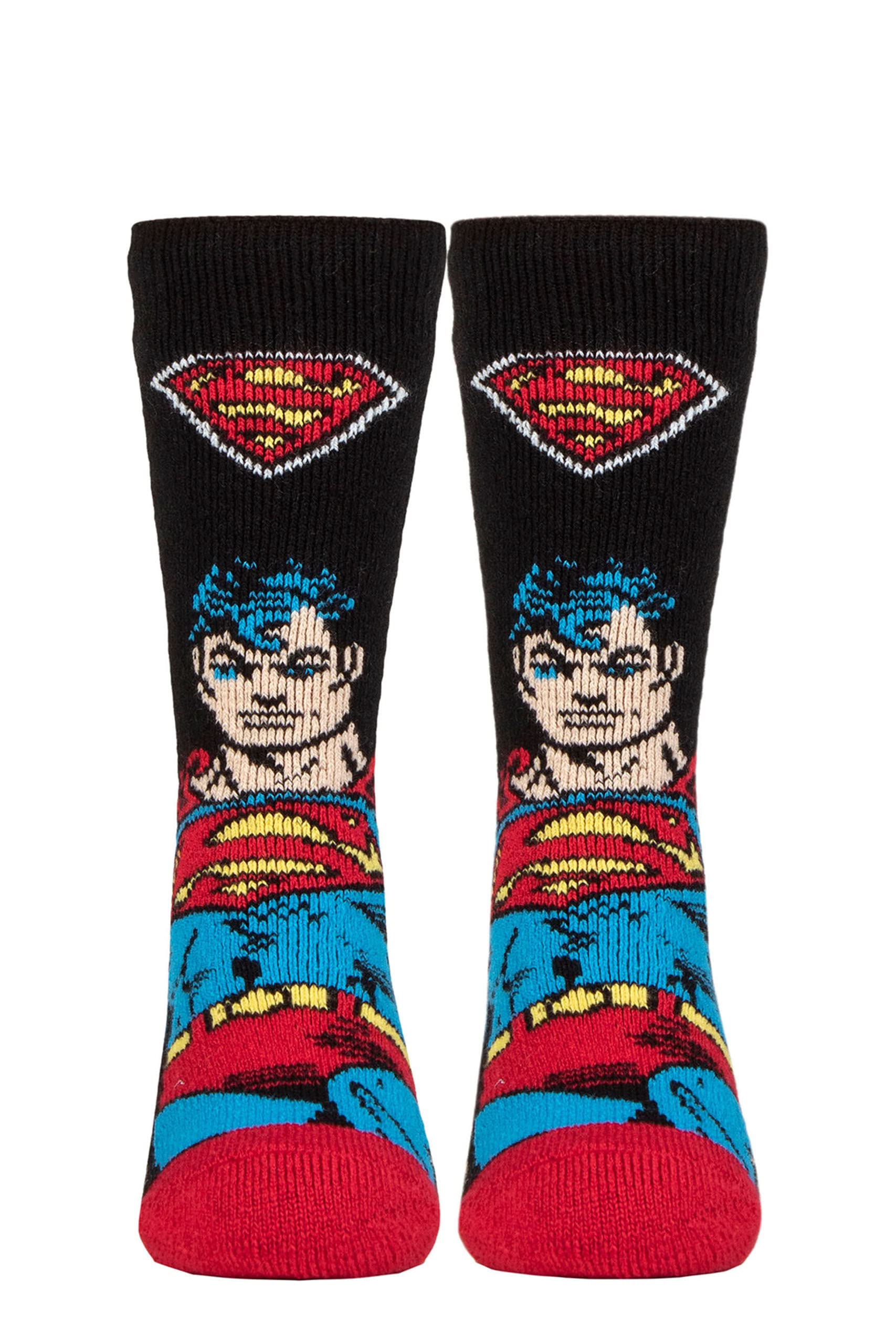 HEAT HOLDERS SOCKSHOP Mens 1.6 TOG Lite DC Superman Thermal Socks Pack of 1 Black 6-11
