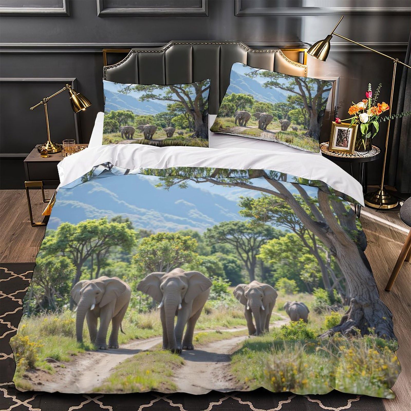 Parure de lit 3D Ondes abstraites en microfbre Super King 260x220cm avec housse de couette