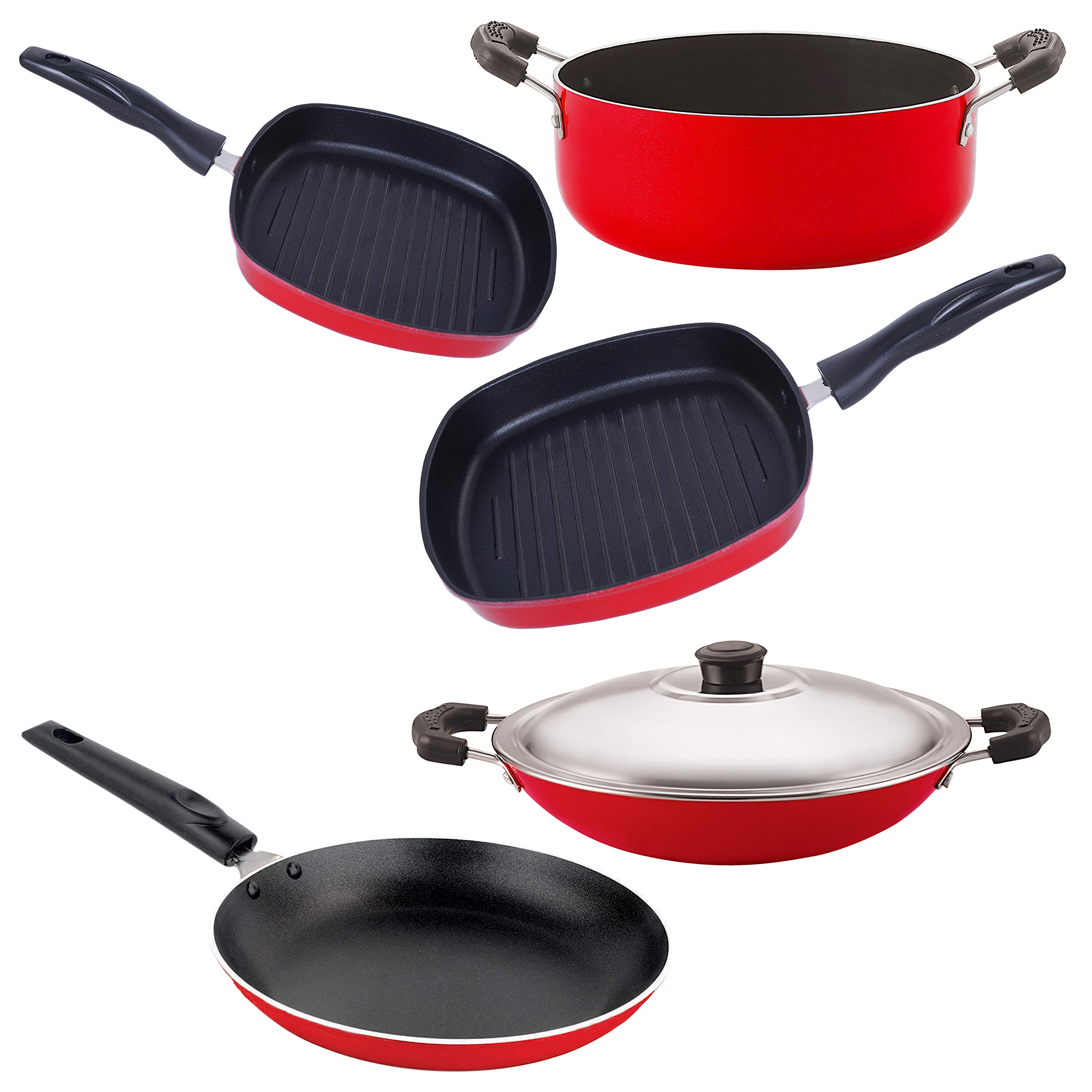 Nirlon Non-Stick PFOA Free Stain Resistance Non-Induction Kitchen Utensil Combo Gift Set Offer with Bakelite Handle