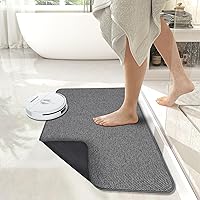 Vista 6 de Tapete de baño ultrafino, tapete de baño de goma para baño, antideslizante, secado rápido, lavable a máquina, pelo bajo, absorbente, ducha exterior