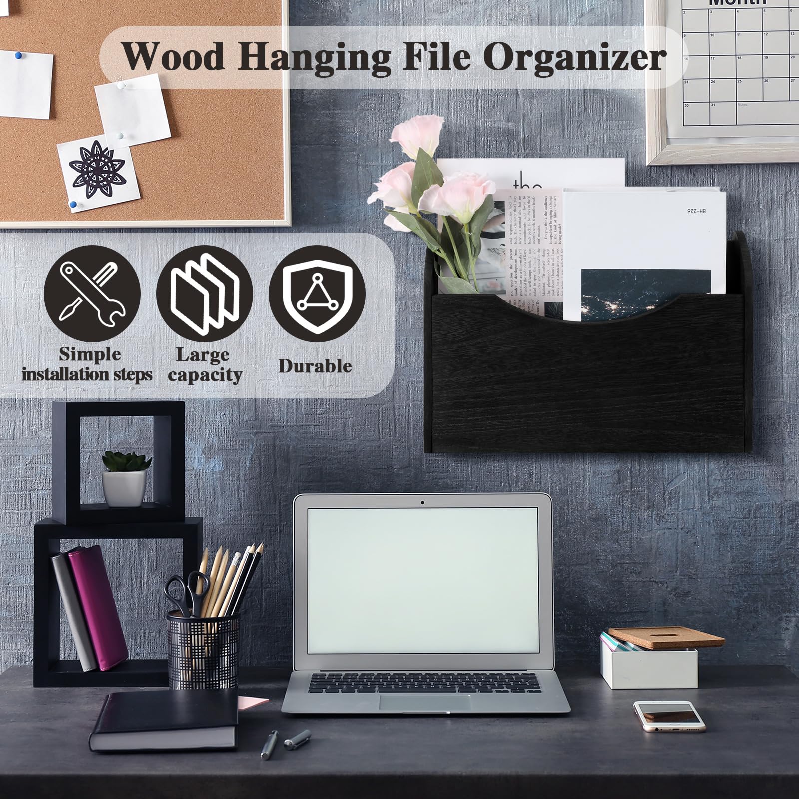 イマン ポワージュ レターラック Amazon.com : Suzile Wall Mounted Mail Organizer Wood Magazine Rack