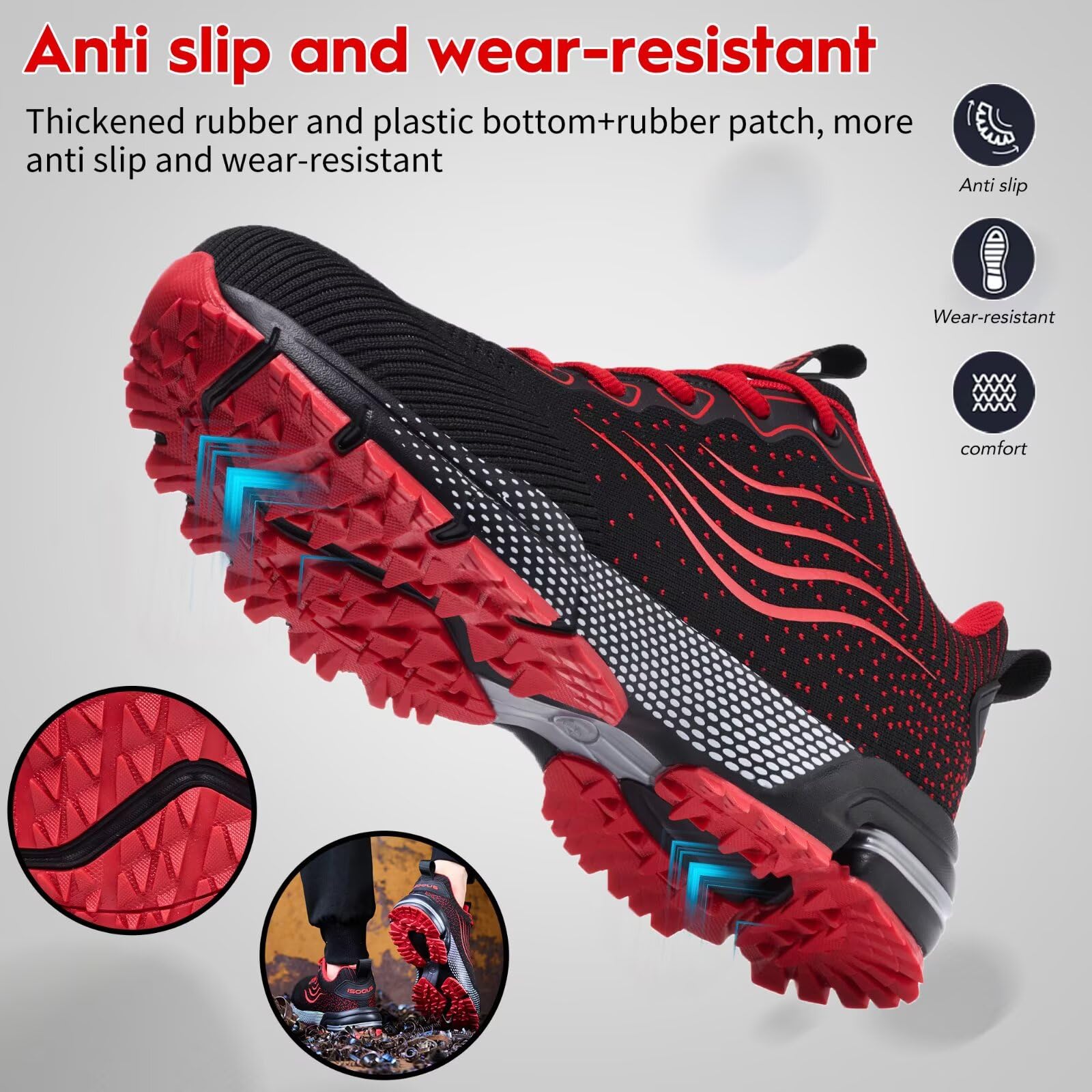 Scarpe Antinfortunistiche Uomo Donna Scarpe da Lavoro Leggere Traspiranti Scarpe da Cantiere con Punta in Acciaio