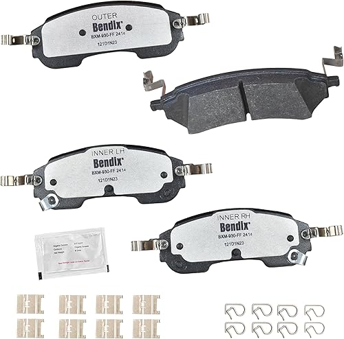 Miniatura 186 de Bendix Fleet Metlok MKD1770FM Pastillas de freno delanteras semimetálicas para Ford Expedition 2017-2010, F-150 2017-2010, Lobo 2020-2009, Lincoln