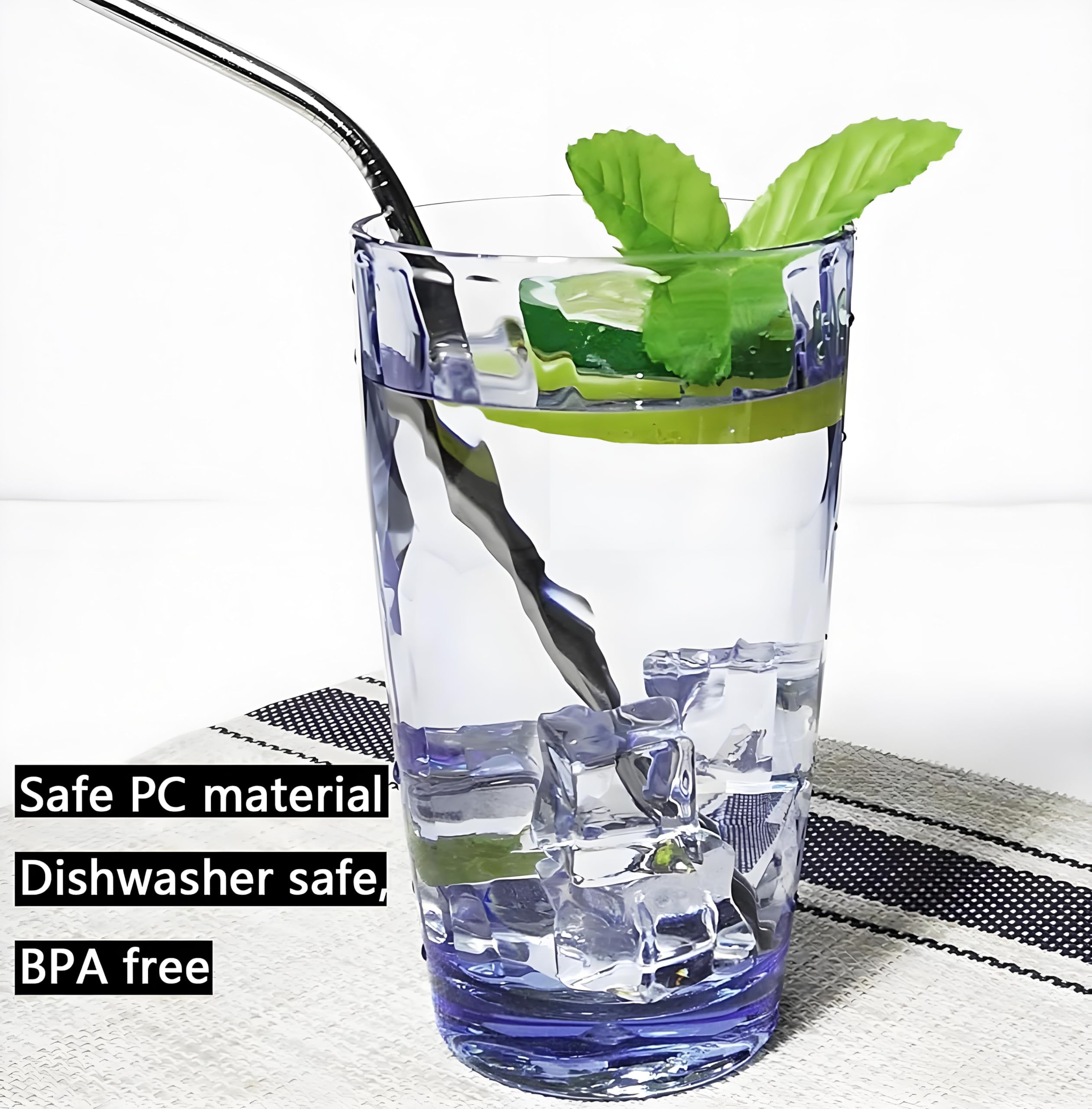 8 Stück 450 ml unzerbrechliche Trinkgläser aus Kunststoff, spülmaschinenfest, BPA-frei, Saft-Gläser, Highball-Wassergläser (4 Farben)