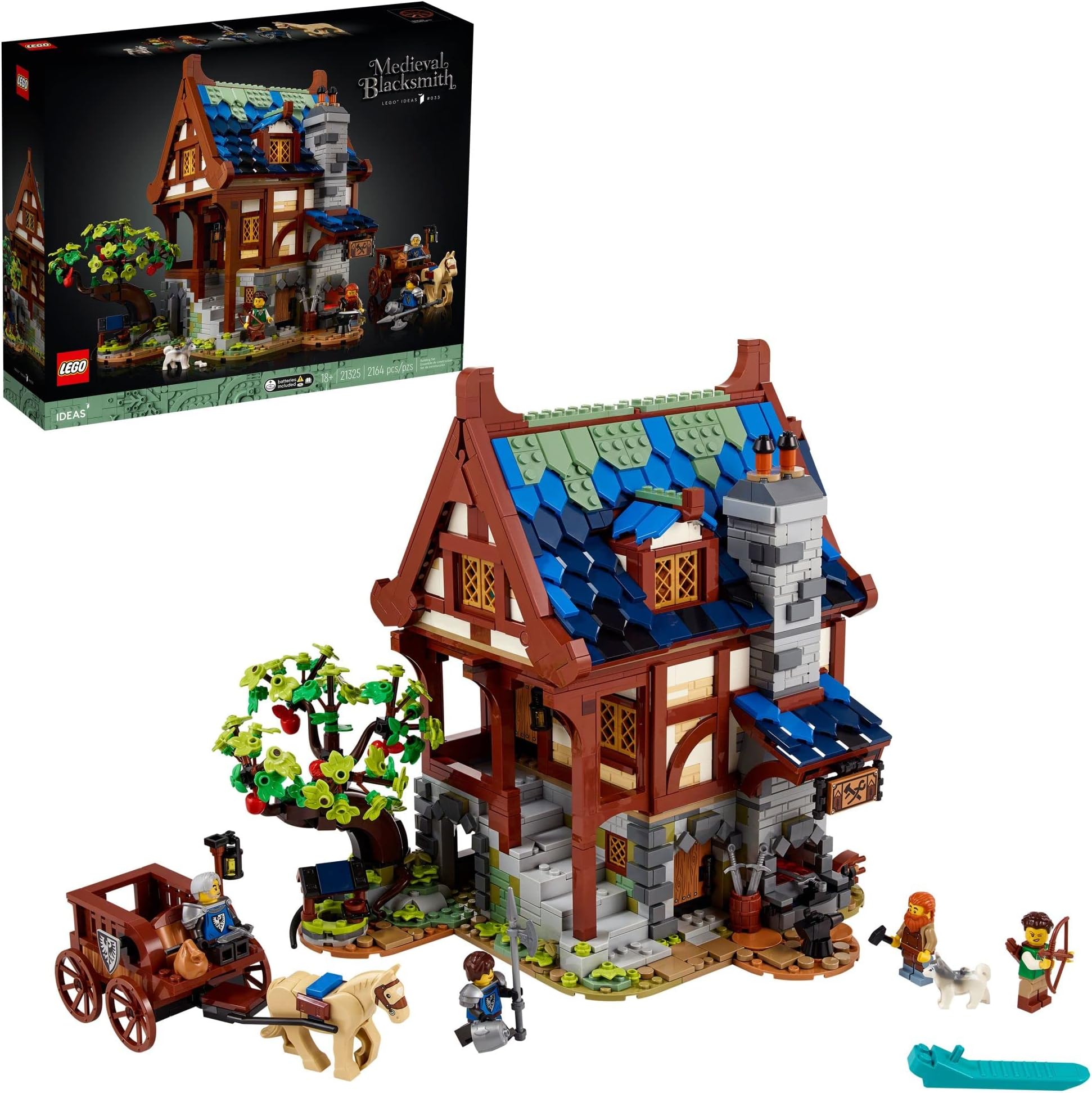 Ideas Medieval Blacksmith 21325 Building Kit; Impressive Build-and-Display Model for Adults, New 2021 (2,164 Pieces)