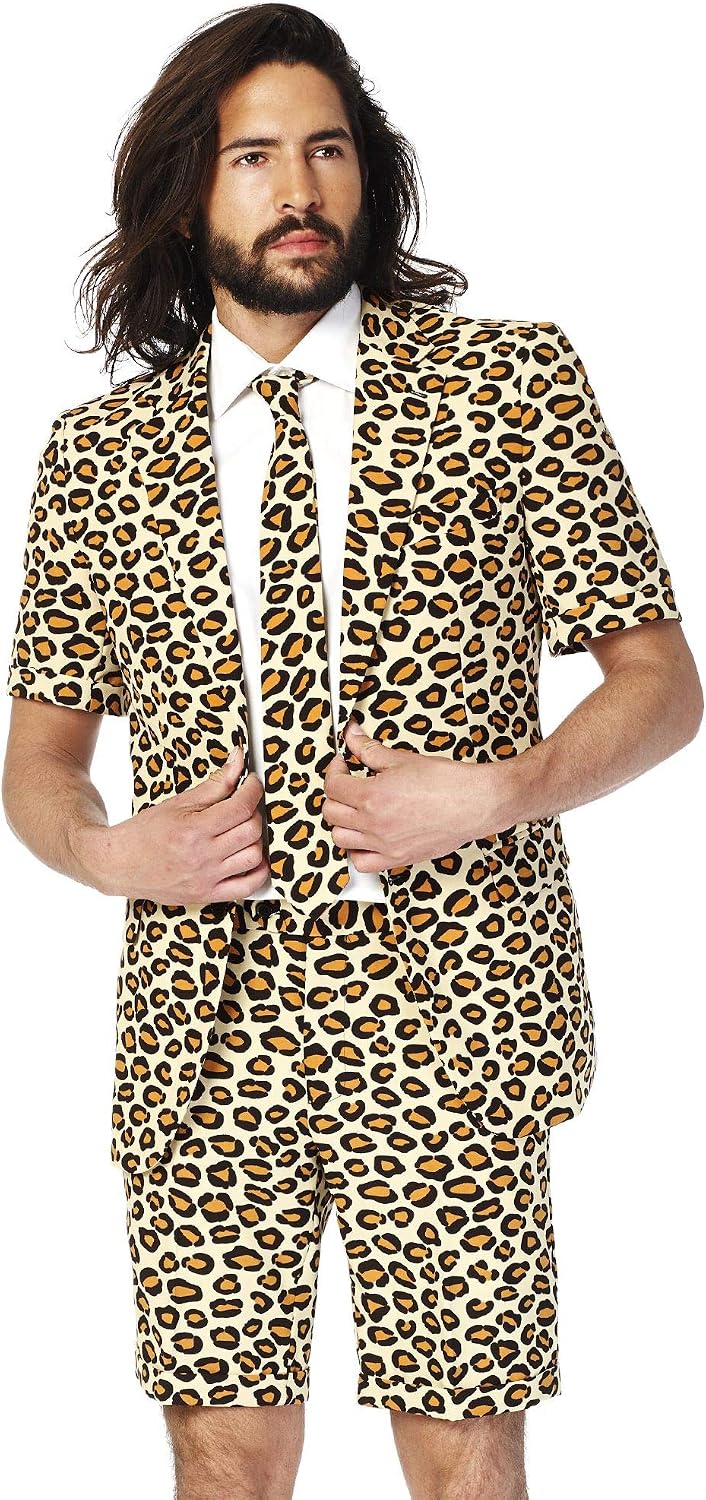 Opposuits Men's Summer Suit Outfit - Slim Fit - Includes Short Sleeved Blazer - Shorts and Tie