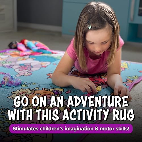 Miniatura 3 de Alfombras de actividades para niños, alfombra de actividad del reino de las sirenas, extra gruesa, antideslizante, para sala de juegos, alfombra de