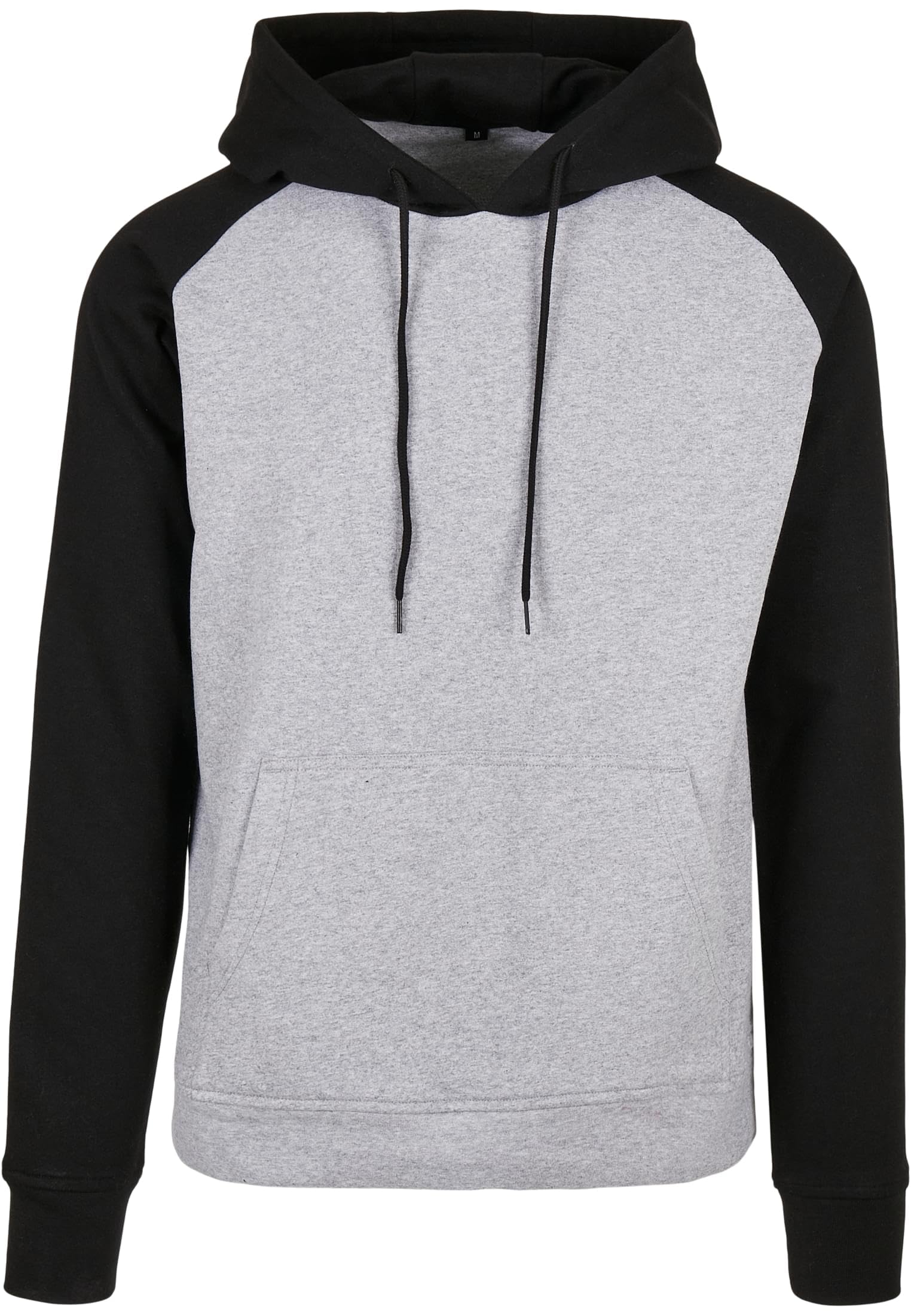 Build your Brand Men's Hoodie, H.grey/blk, XL