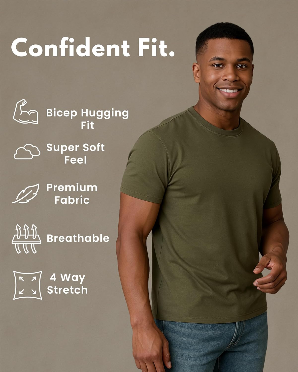 Men's Premium Fitted T-Shirts – Super Soft Crew Neck Short Sleeve Shirt Packs - Fresh Classic Tees