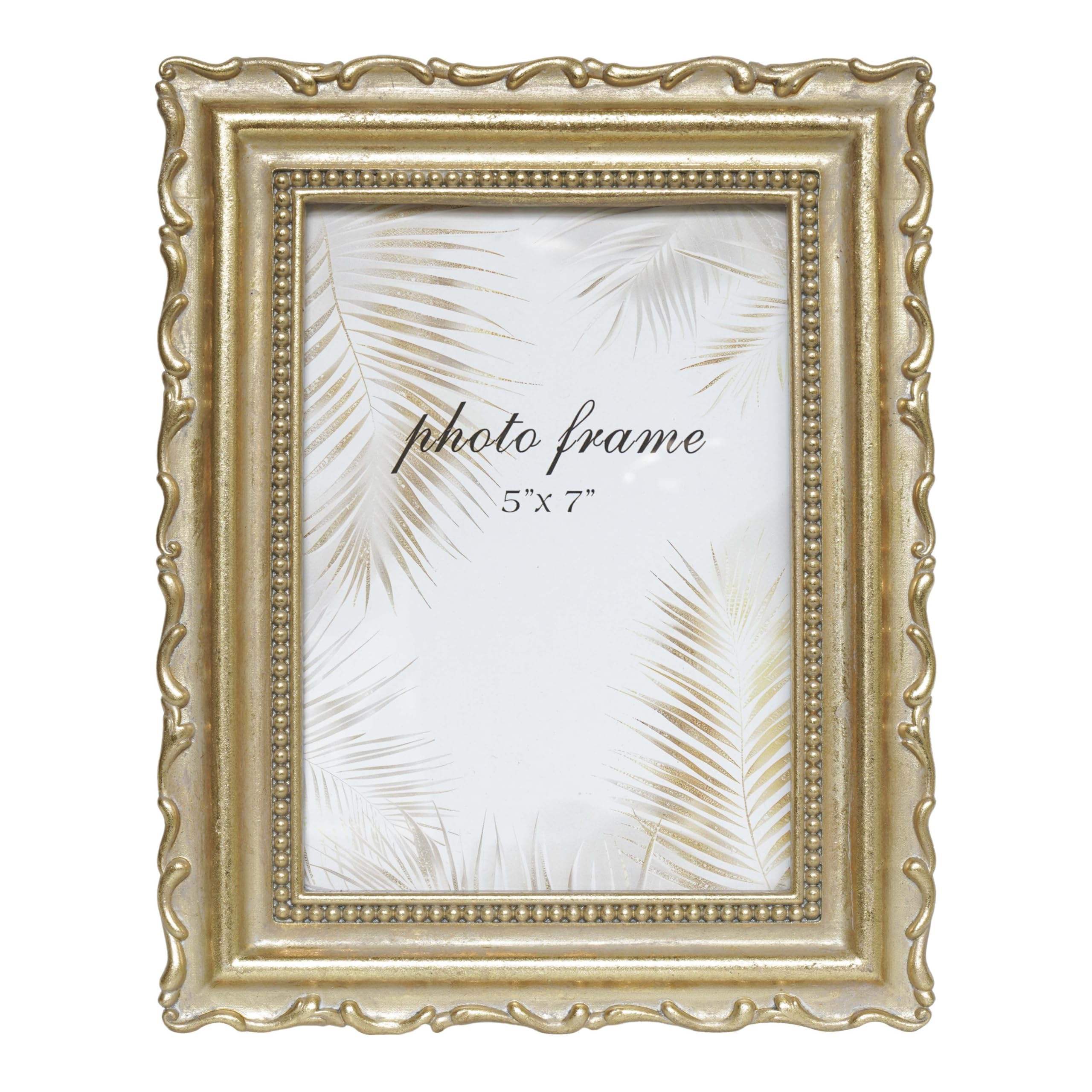 Limor Gold5x7 5X7 Vintage Picture Frame, Gold Antique Ornate Picture Frame, Victorian Retro Decorative Photo Frames For Tabletop & Wall, Baroque Home Decor Frames, Gift Idea (Gold5x7)