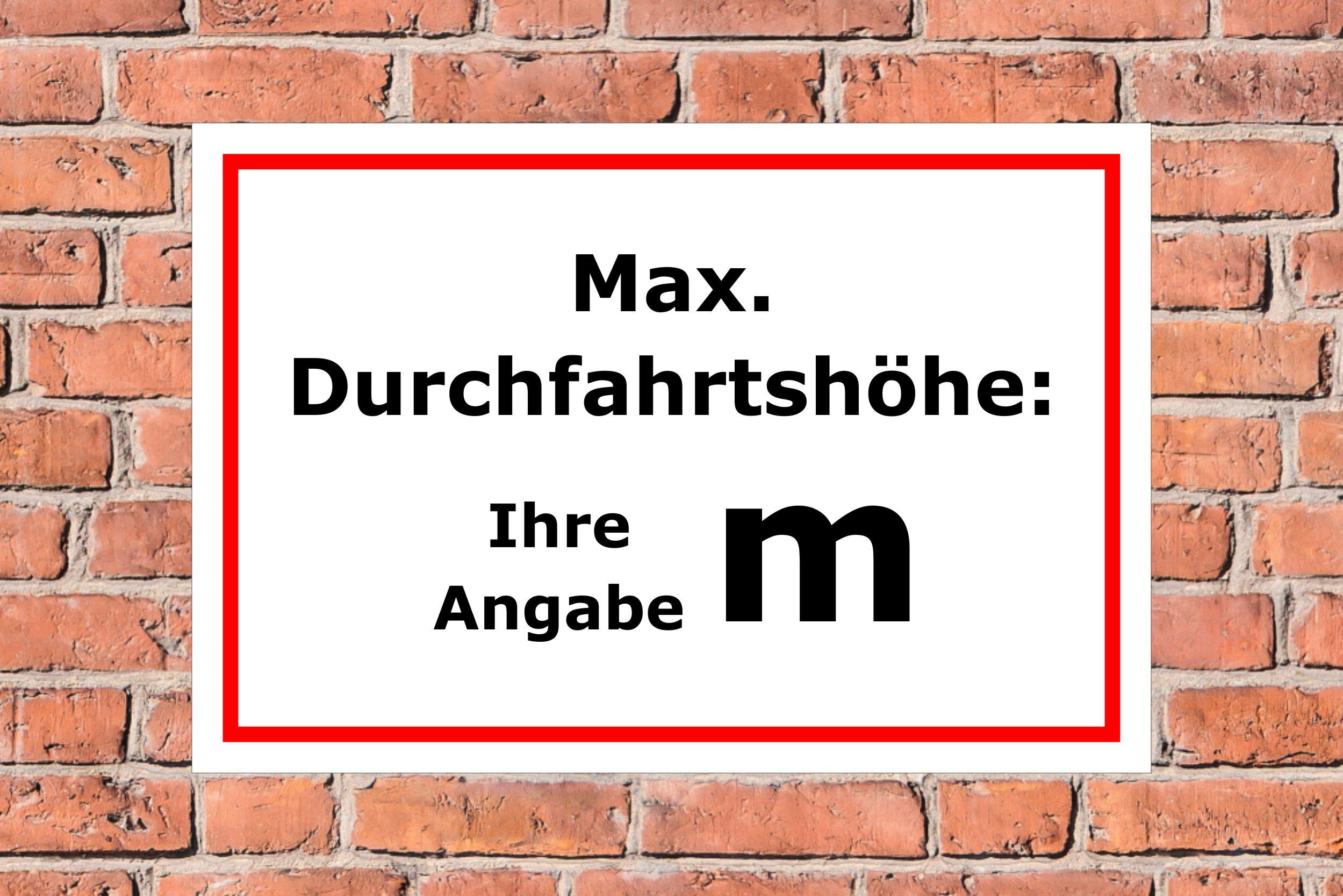 Schild Maximale Durchfahrtshöhe - 60x40cm - 3mm Aluverbund – 20 VAR S00250-191-B
