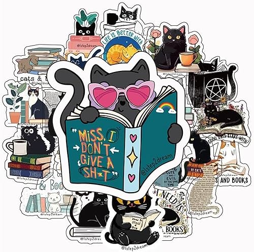 Miniatura 7 de Calcomanías motivacionales para gatos, divertidas recompensas inspiradoras para portátiles de niños y adultos, calcomanías de vinilo, botellas