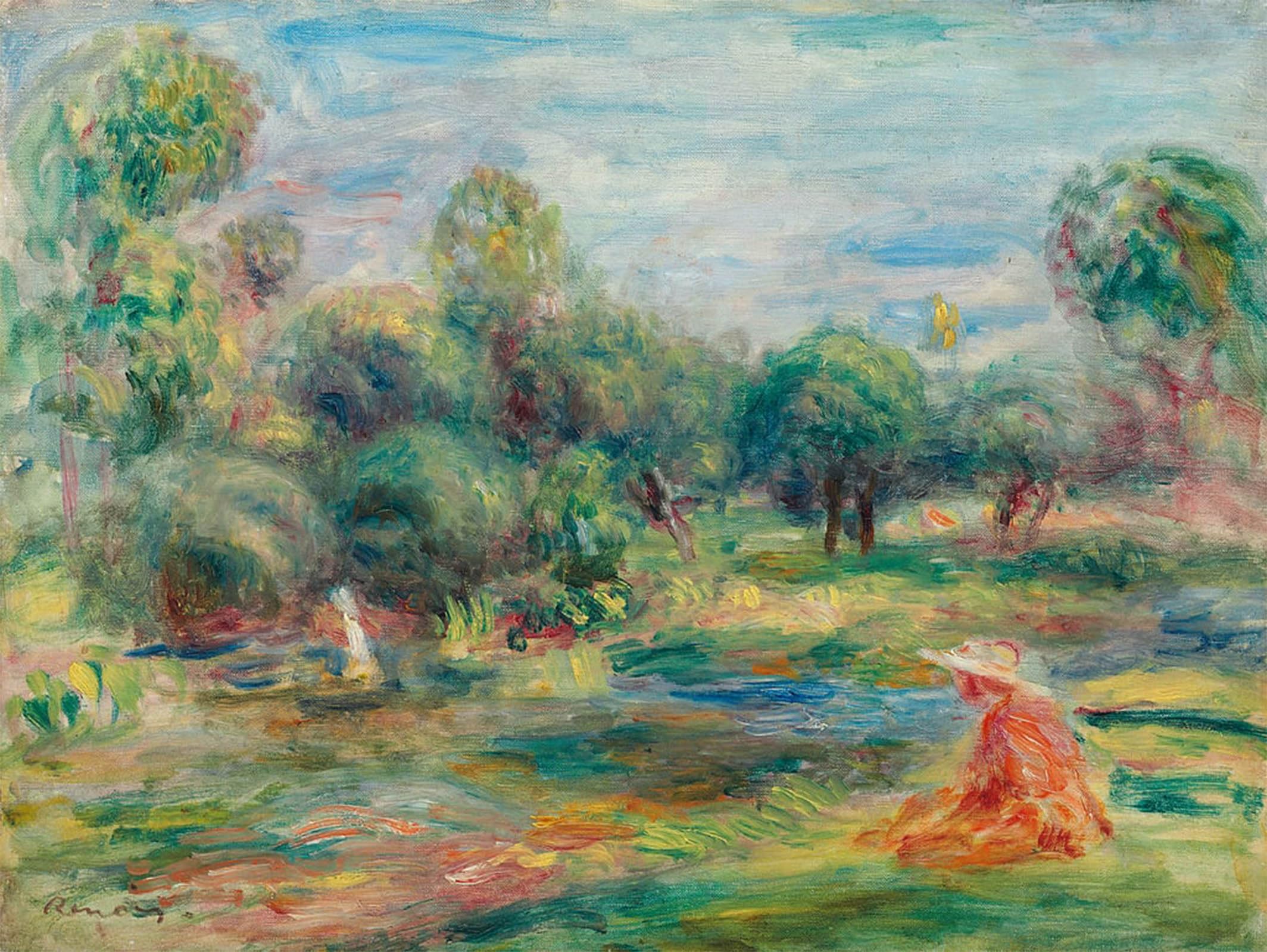 Cartel sobre lienzo Paesaggio A Cagnes de Pierre Auguste Renoir en tamaño 60x90cm 5