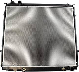 TRQ Radiator Assembly Aluminum Core Down Flow Compatible with 2001-2004 Toyota Sequoia V8 4.7L RWD 2004 Toyota Tundra Crew Cab V8 4.7L RWD CU2376 TO3010162