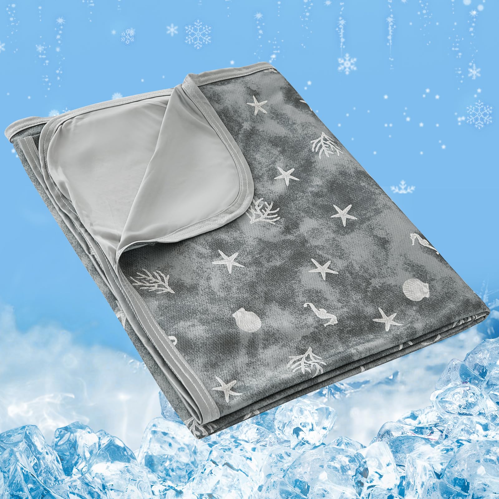 WONGS BEDDING Cooling Blanket for Night Sweats Double-sided Blanket Summer Cool Blanket for Adult Hot Sleeper, Breathable, Comfortable, 150x200cm, Grey โ image 1