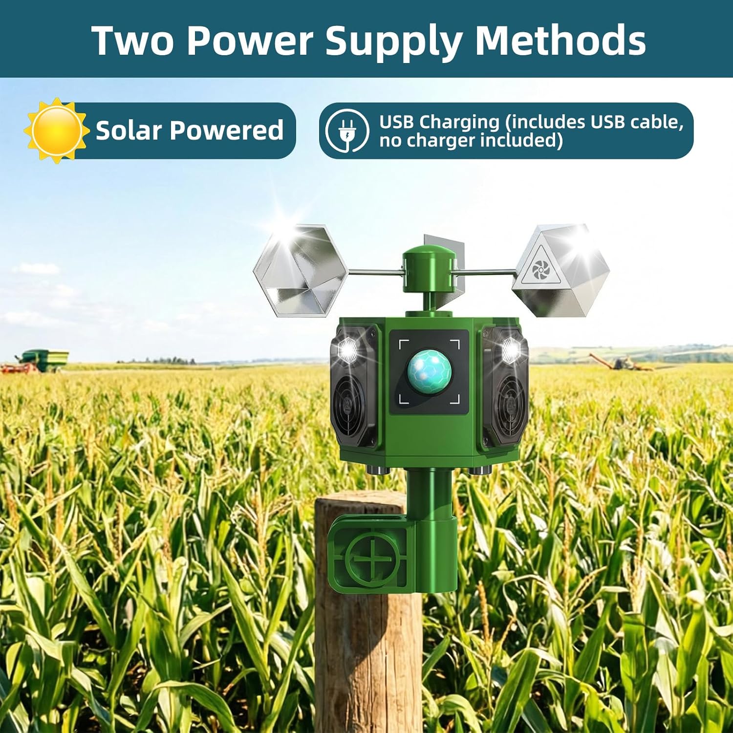 2026 New Solar Ultrasonic Bird Repeller Outdoor,2 Pack 360° Reflective Bird Deterrents for Outside Pigeon Woodpecker Deterrent for House,Birds Scare Devices Animal Repellent Outdoor for Garden Farm