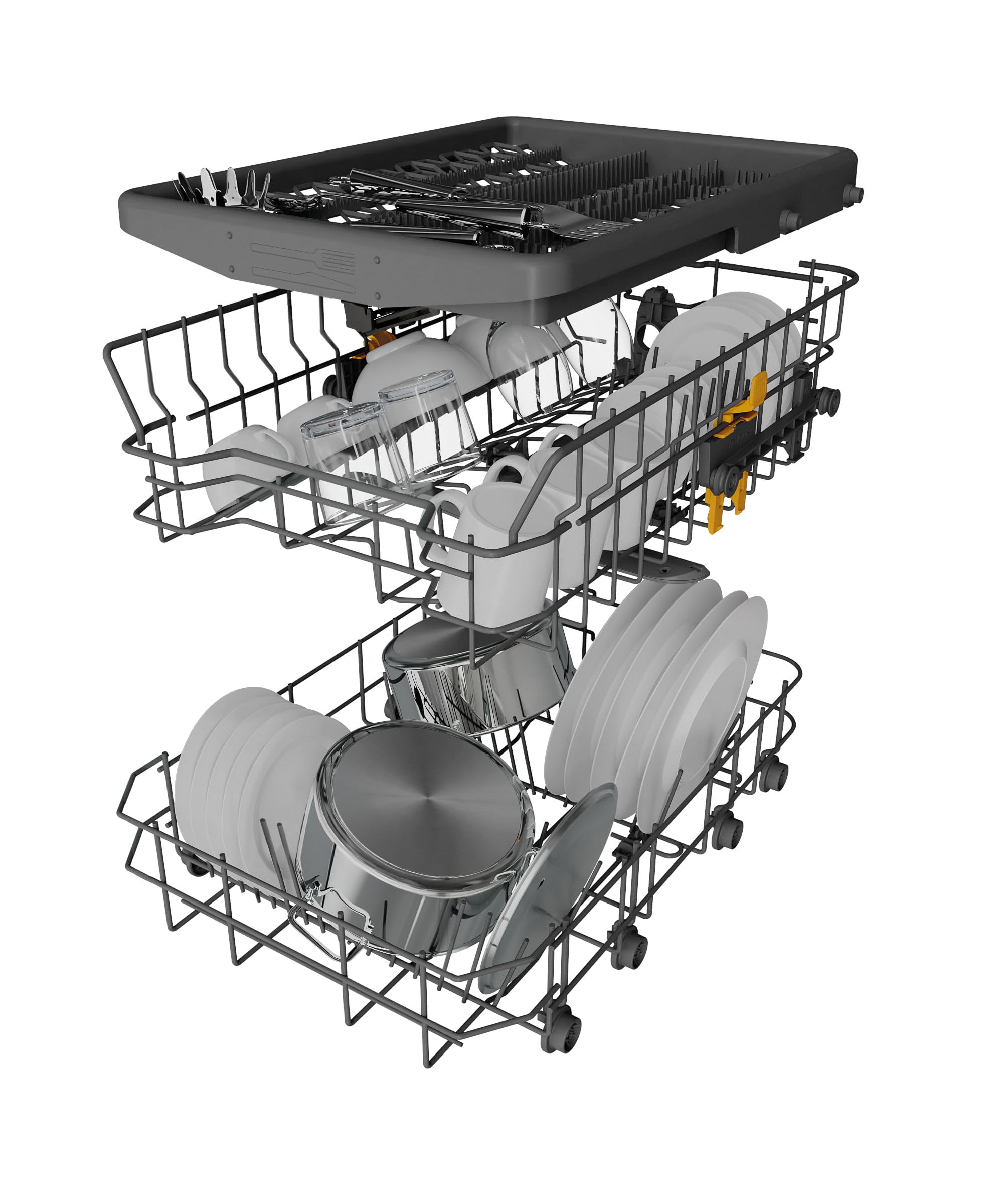 Whirlpool WH4FD11CS7A0X - Lavastoviglie Libera Installazione Per 11 Coperti. Lavastoviglie Con Tecnologia Sesto Senso Larghezza 45,0cm, Profondità 59,0cm, Altezza 85,0cm, Classe Energetica D