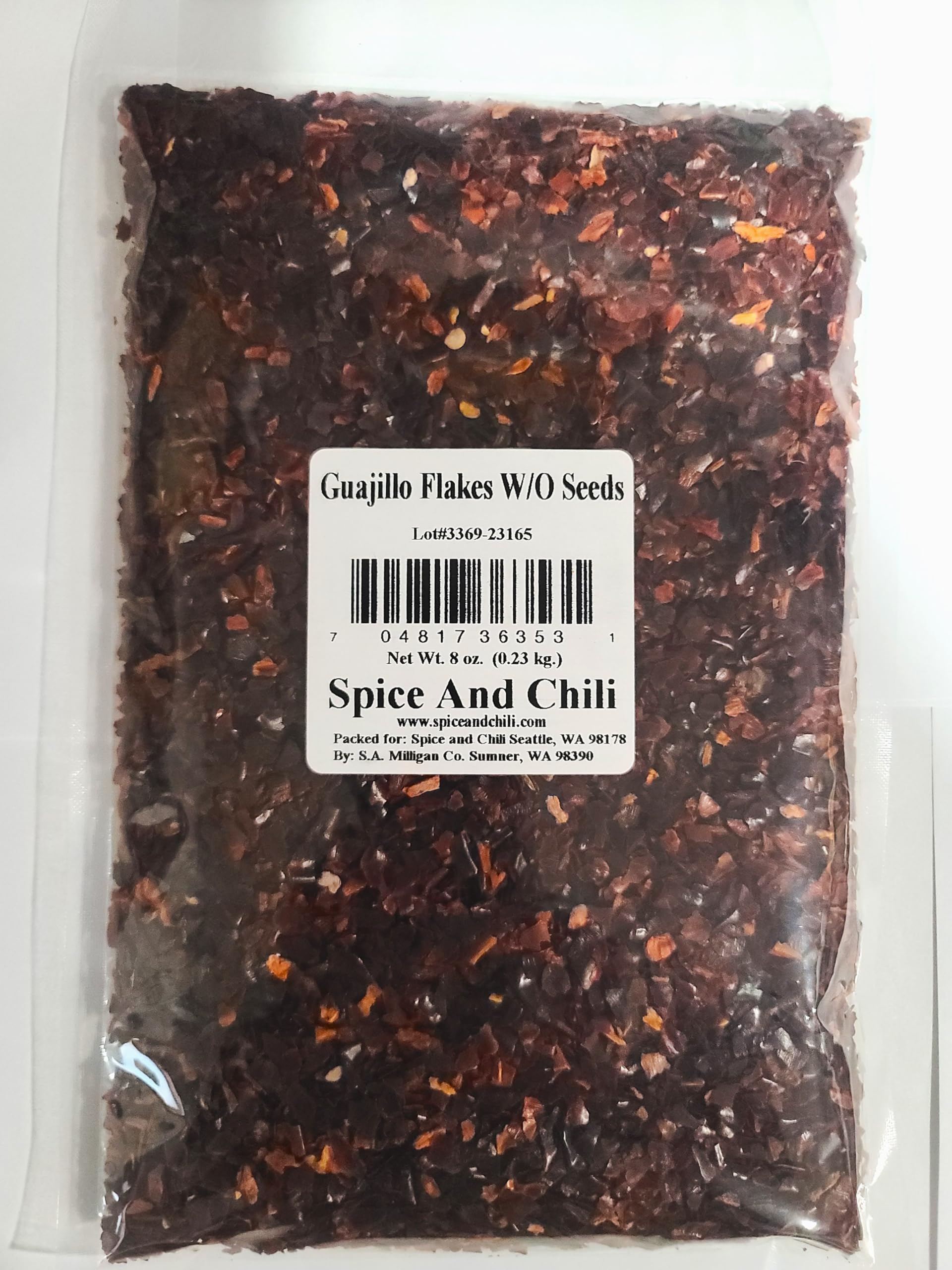 GUAJILLO PEPPER FLAKES WITHOUT SEEDS, 8OZ