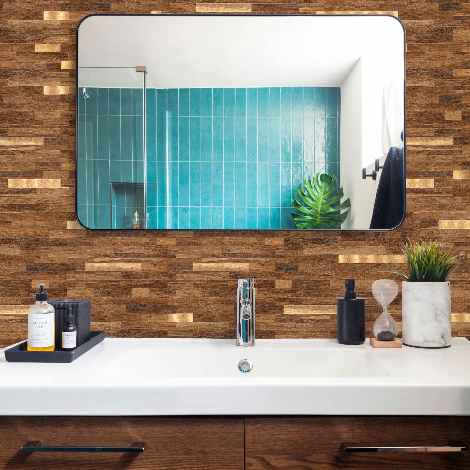 Midcard Lot De 10 Feuilles De Carreaux De Dosseret à Décoller Et à Coller Pour Frise Carrelage, Dosseret De Cuisine, Salle De Bain, Buanderie, Camping -car, Cheminée