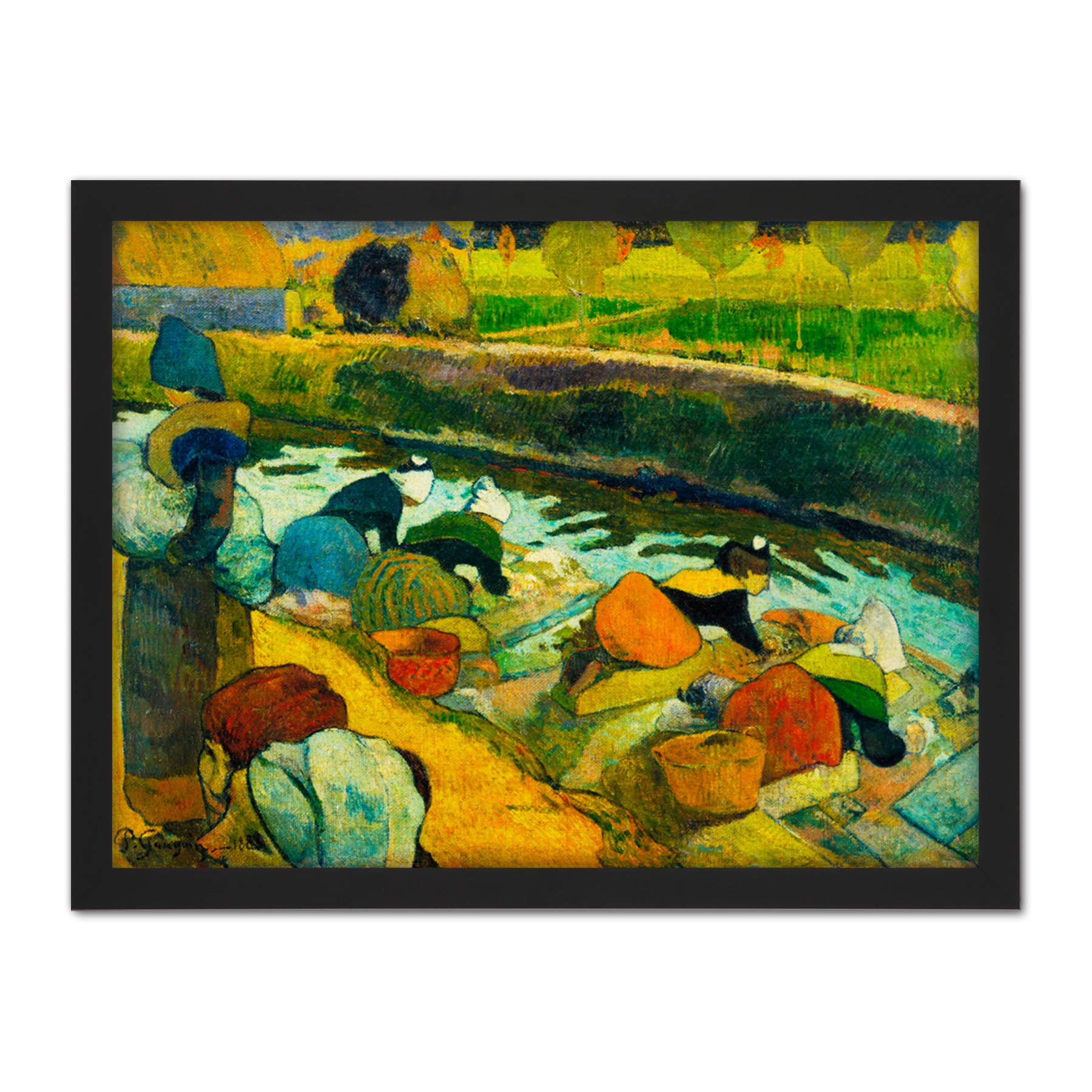 Paul Gauguin Washerwomen Large Framed Art Print Poster Wall Decor 18x24
