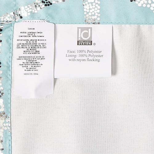 Miniatura 5 de Intelligent Design Cortina blackout Raina, estampado metálico, ojales y aislamiento térmico Cortina para dormitorio, sala de estar y dormitorio que