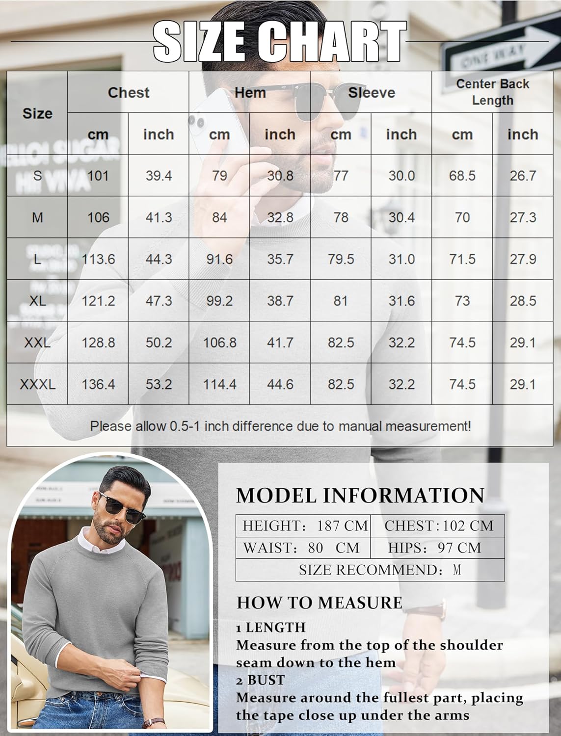 COOFANDY Men's Crewneck Sweater Casual Dress Pullover Sweaters Slim Fit Lightweight Long Sleeve Raglan Sweaters - Image 6