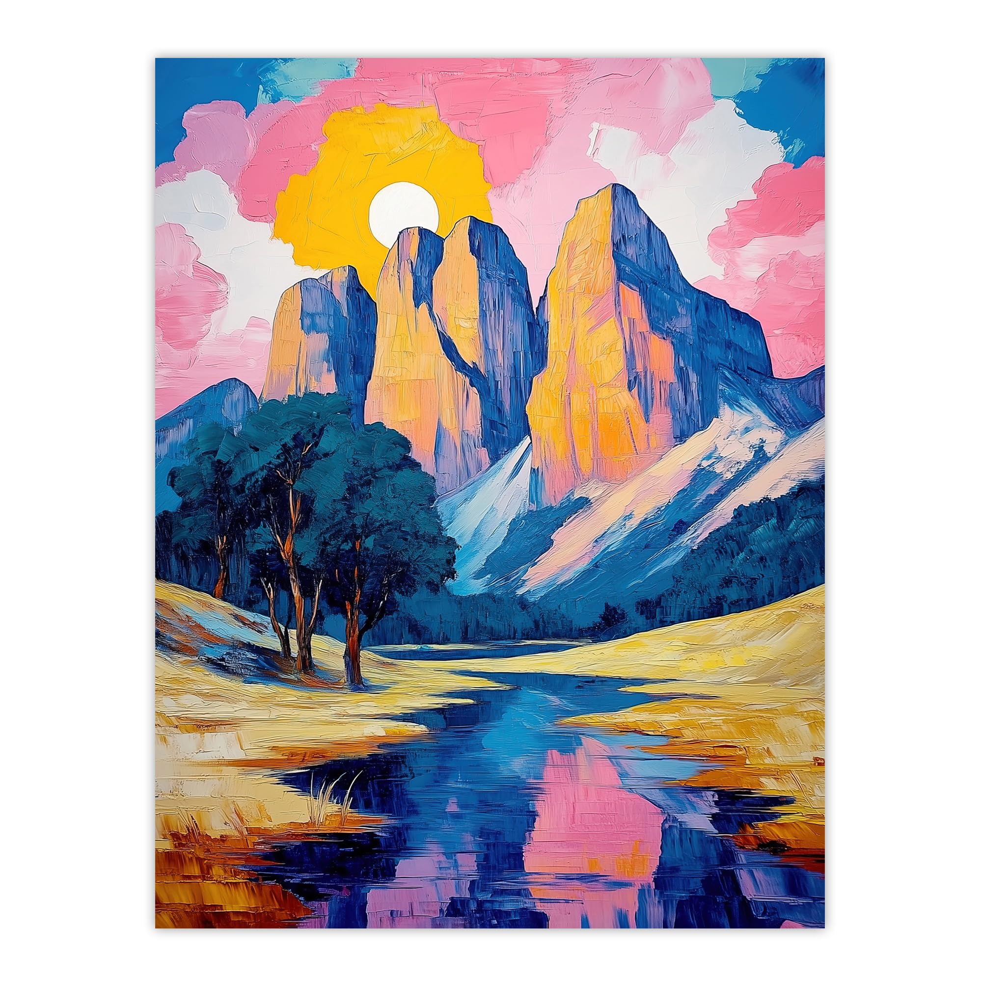 Artery8 Colorado Mountain Peaks Colourful Landscape Living Room Large Wall Art Poster Print Thick Paper 18X24 Inch