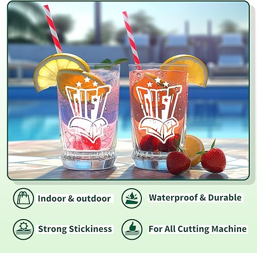 Miniatura 5 de JAVIGA Vinilo permanente blanco para decoraciones y regalos del día de San Valentín, rollo de vinilo adhesivo blanco brillante de 12 pulgadas x 6