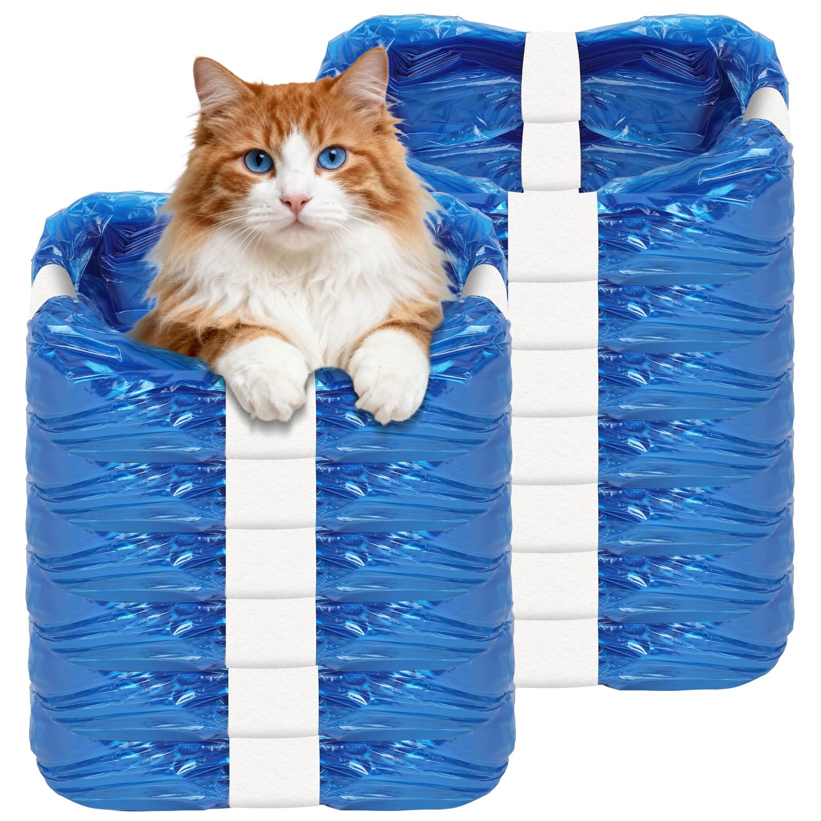 12 Pieza Recambios Cubos de Pañales, Bolsas de Repuesto para Arena para Gatos, para el Cambio Higiénico de La Arena para Gatos, para Cubo de Pañales, Bolsas de Recambio para Arena de Gato, Azul