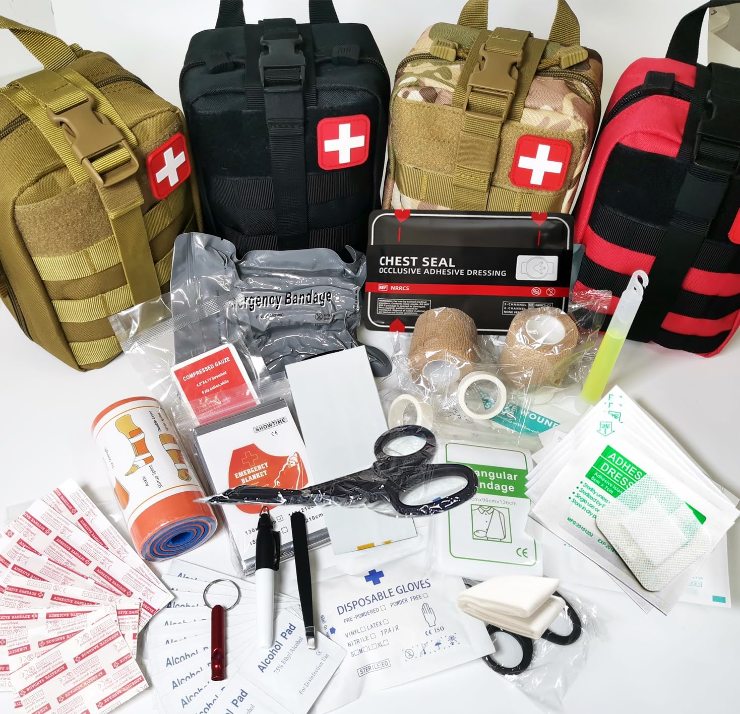 IFAK Kit Trauma Kit Military Medical First Aid Kits Bleeding Contral Emergency Survival Bug Out Bag for Camping Gear Supplies Hiking (Camouflage) - Image 3